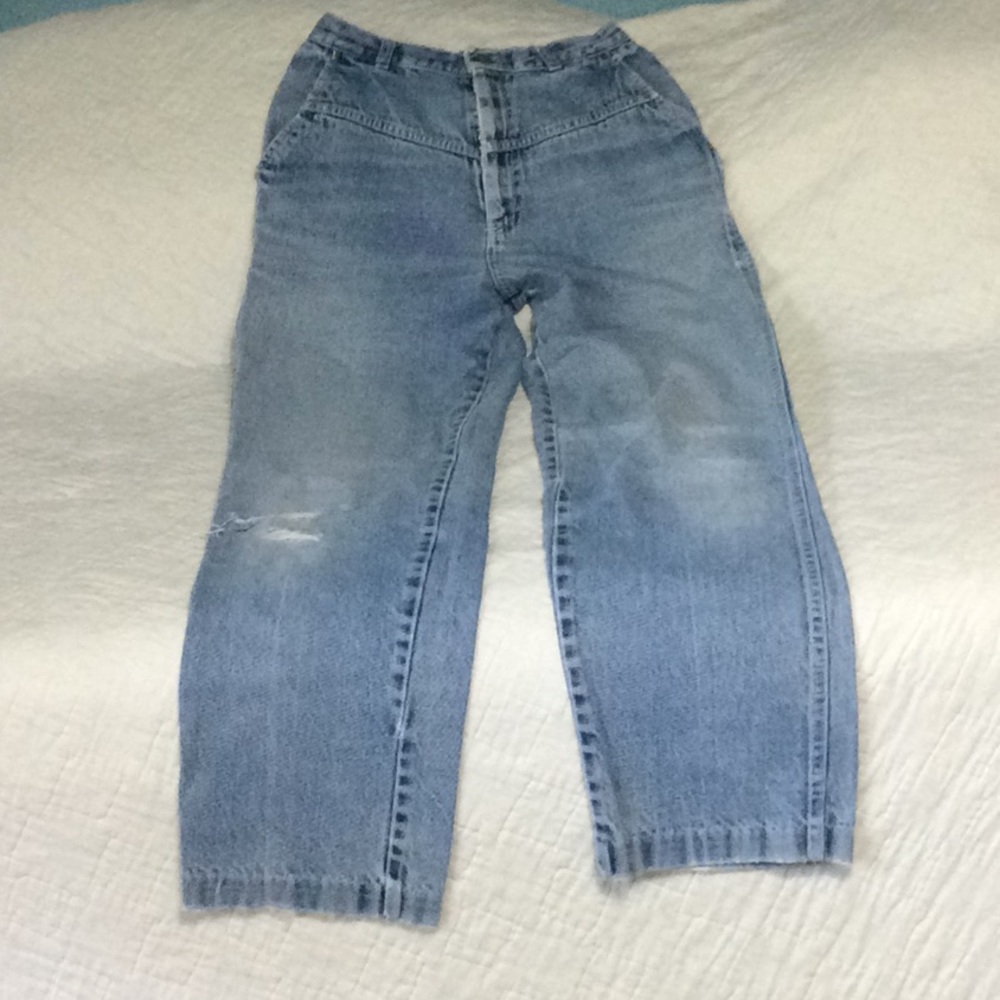 Vintage Christie distressed blue jeans. Sz 10. A75